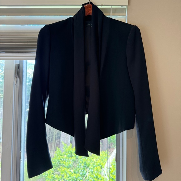 Theory Black Draped Blazer - Size 6 - Picture 2 of 7